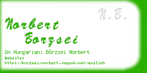 norbert borzsei business card